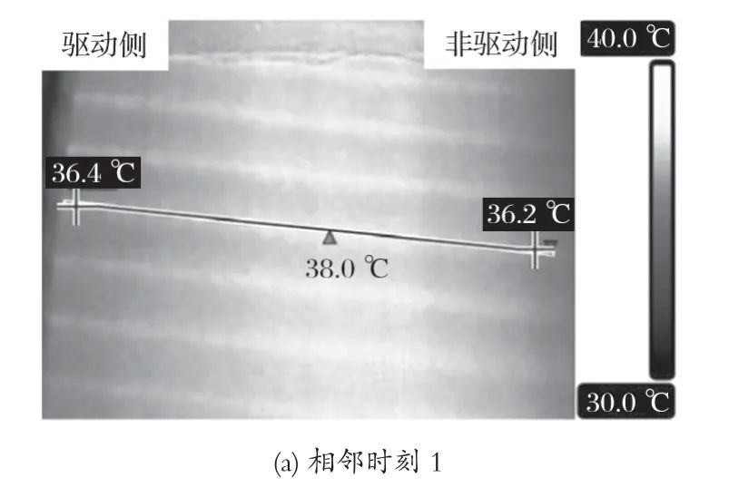 圖2 某運行中磨機大齒輪齒面熱成像